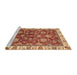 Sideview of Machine Washable Abstract Red Rug, wshabs3123