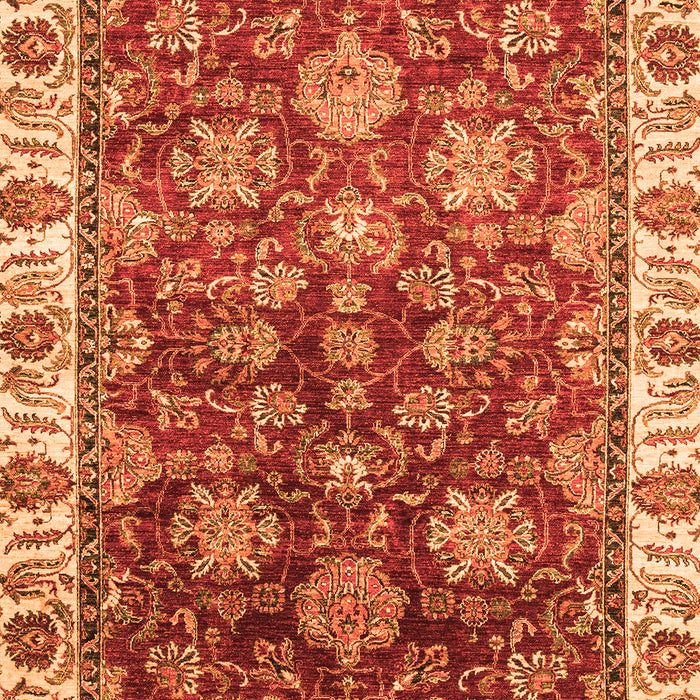 Machine Washable Oriental Orange Traditional Area Rugs, wshabs3123org