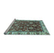 Sideview of Machine Washable Oriental Light Blue Traditional Rug, wshabs3123lblu