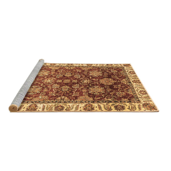 Sideview of Machine Washable Oriental Brown Traditional Rug, wshabs3123brn
