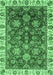 Machine Washable Oriental Emerald Green Traditional Area Rugs, wshabs3123emgrn