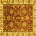 Square Oriental Yellow Traditional Rug, abs3123yw