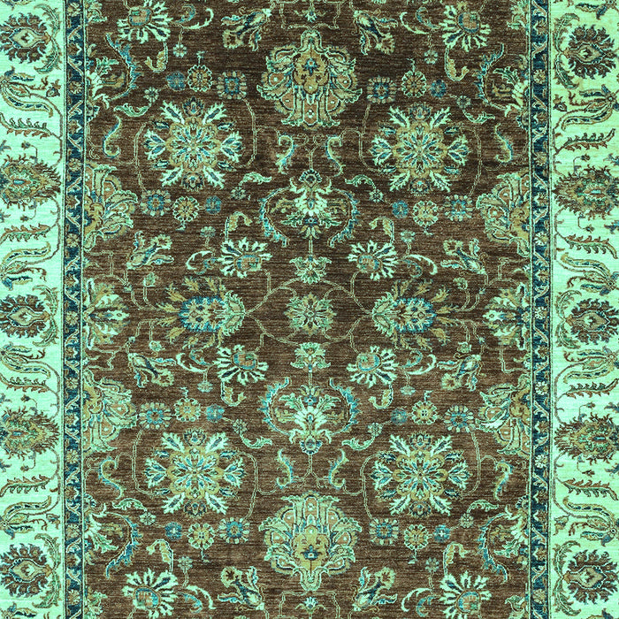 Machine Washable Oriental Turquoise Traditional Area Rugs, wshabs3123turq