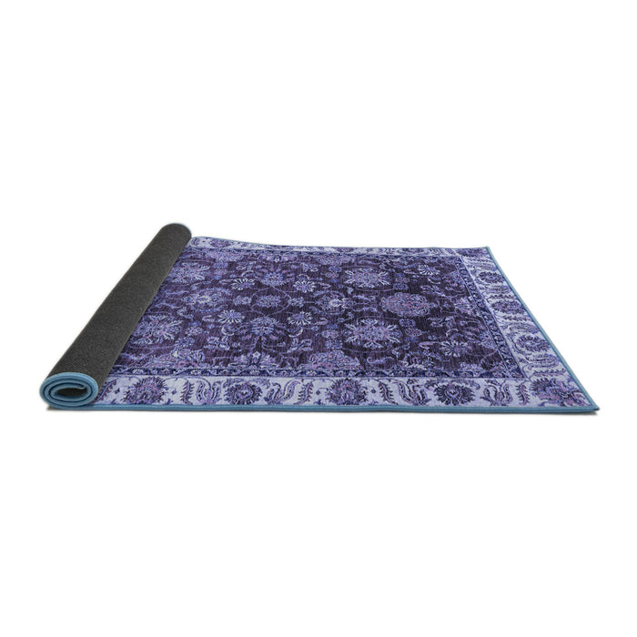 Sideview of Oriental Blue Traditional Rug, abs3123blu