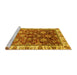 Sideview of Machine Washable Oriental Yellow Traditional Rug, wshabs3123yw