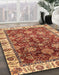 Abstract Red Oriental Rug in Family Room, abs3123