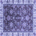 Square Oriental Blue Traditional Rug, abs3123blu