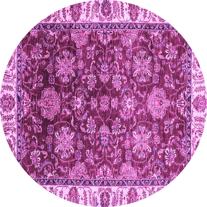 Round Oriental Purple Traditional Rug, abs3123pur