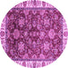 Round Oriental Purple Traditional Rug, abs3123pur