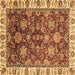 Square Machine Washable Oriental Brown Traditional Rug, wshabs3123brn