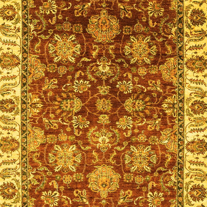 Machine Washable Oriental Yellow Traditional Rug, wshabs3123yw