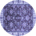 Round Oriental Blue Traditional Rug, abs3123blu