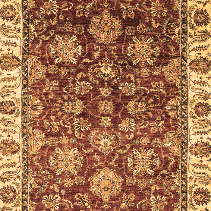 Machine Washable Oriental Brown Traditional Rug, wshabs3123brn
