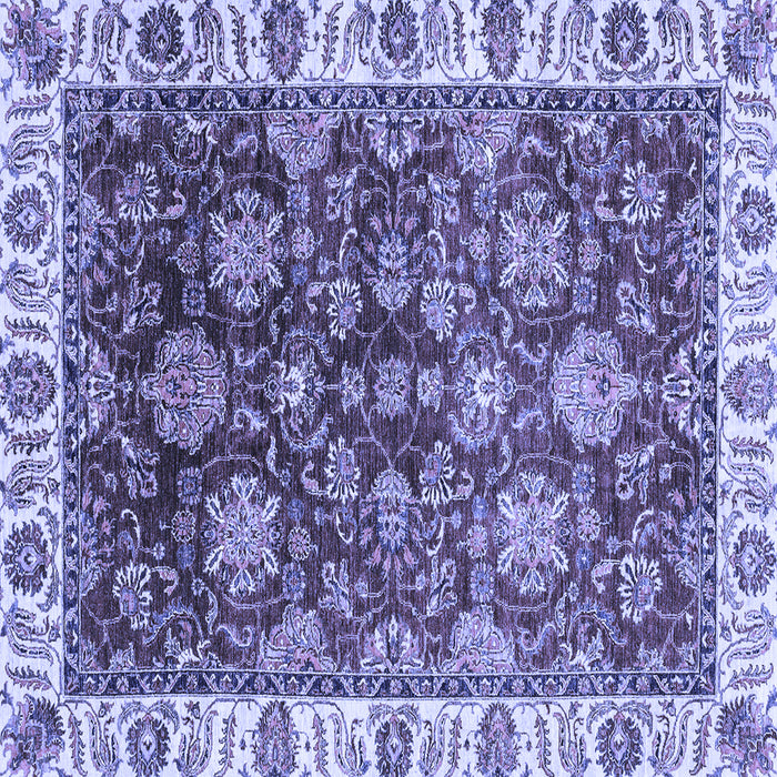 Square Machine Washable Oriental Blue Traditional Rug, wshabs3123blu