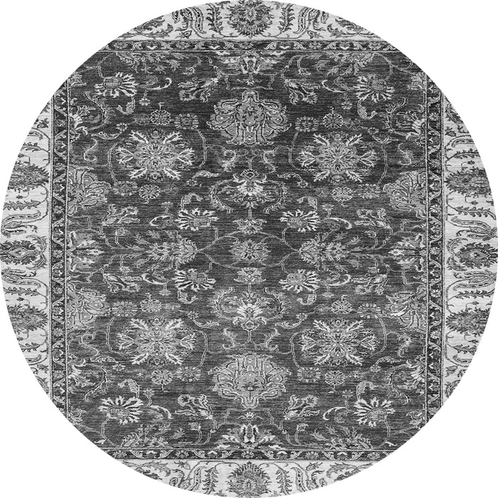 Round Oriental Gray Traditional Rug, abs3123gry
