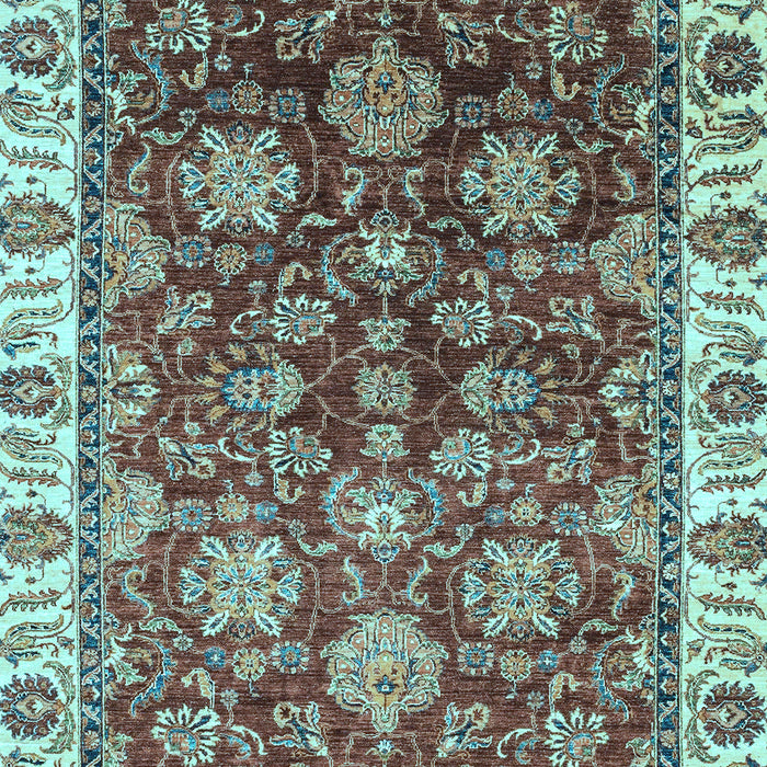 Machine Washable Oriental Light Blue Traditional Rug, wshabs3123lblu