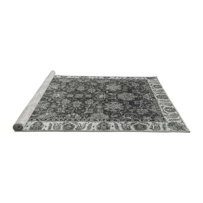 Sideview of Machine Washable Oriental Gray Traditional Rug, wshabs3123gry