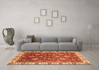 Machine Washable Oriental Orange Traditional Rug, wshabs3123org