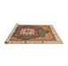 Sideview of Machine Washable Abstract Dark Sienna Brown Rug, wshabs3124