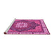 Sideview of Machine Washable Abstract Pink Modern Rug, wshabs3124pnk