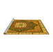 Sideview of Machine Washable Abstract Yellow Modern Rug, wshabs3124yw