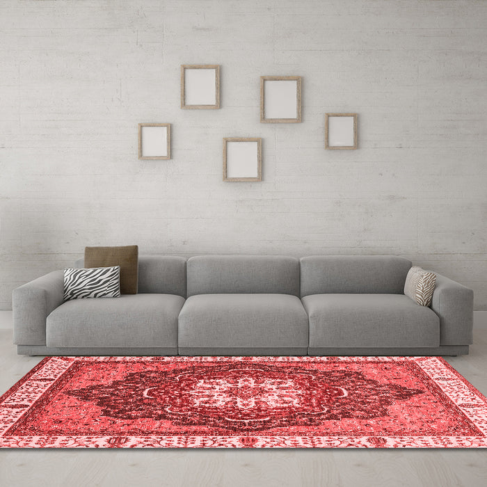 Modern Red Washable Rugs