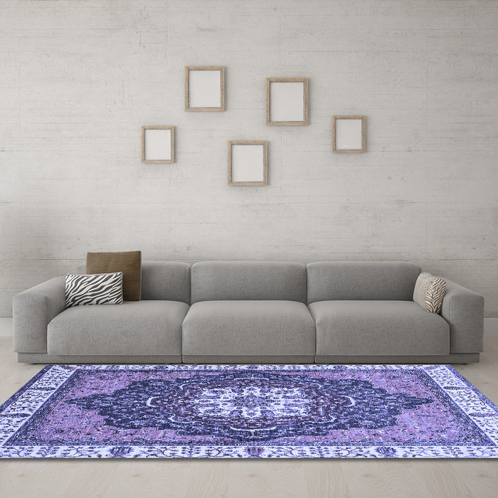 Machine Washable Abstract Blue Modern Rug in a Living Room, wshabs3124blu