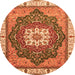 Round Abstract Orange Modern Rug, abs3124org