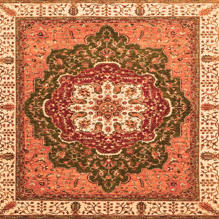 Square Abstract Orange Modern Rug, abs3124org