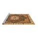 Sideview of Machine Washable Abstract Brown Modern Rug, wshabs3124brn