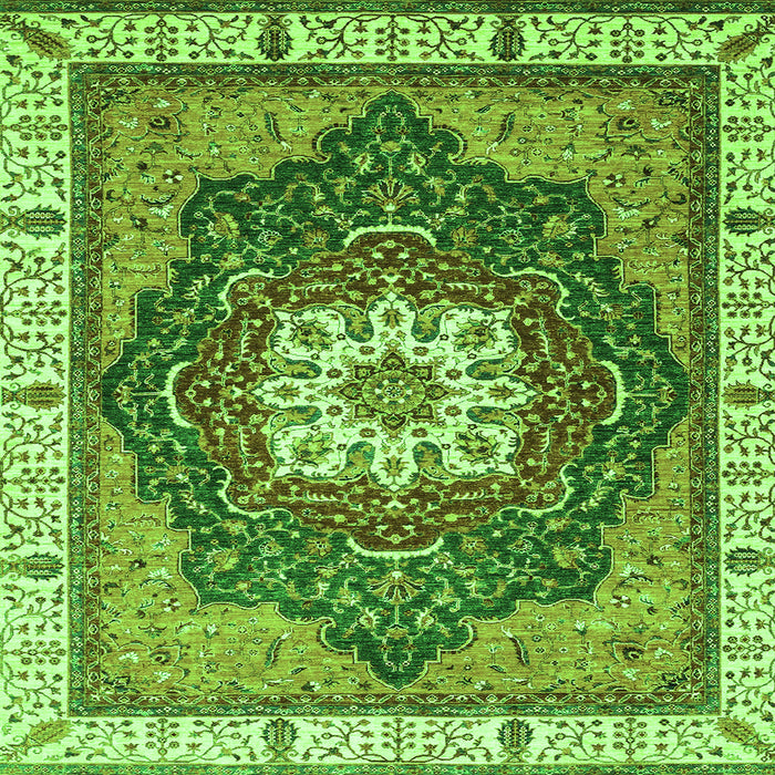 Square Abstract Green Modern Rug, abs3124grn