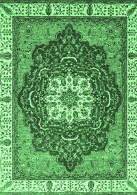 Abstract Emerald Green Modern Rug, abs3124emgrn