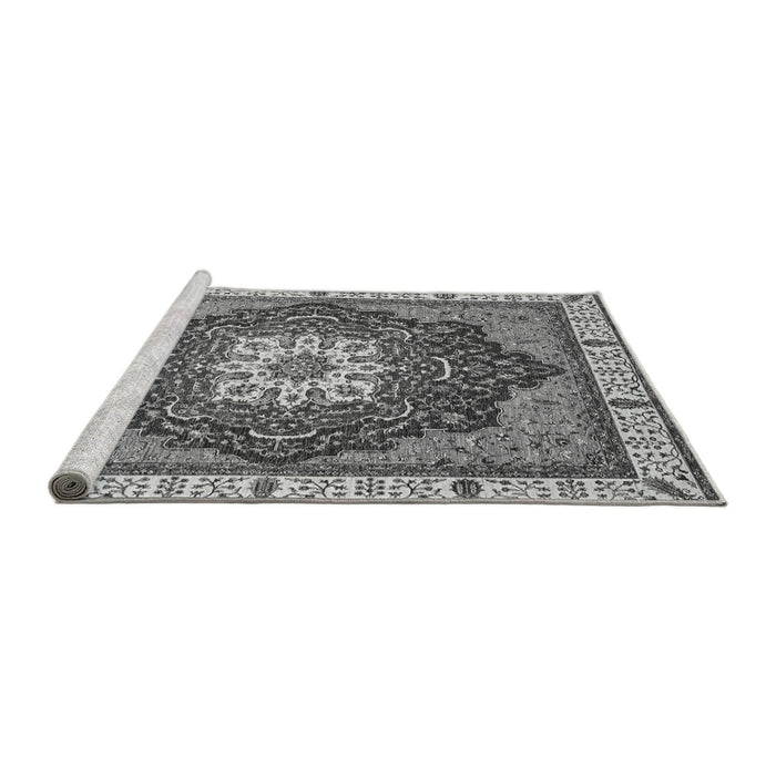 Sideview of Machine Washable Abstract Gray Modern Rug, wshabs3124gry