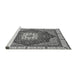 Sideview of Machine Washable Abstract Gray Modern Rug, wshabs3124gry