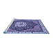 Sideview of Machine Washable Abstract Blue Modern Rug, wshabs3124blu