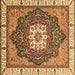 Square Abstract Brown Modern Rug, abs3124brn