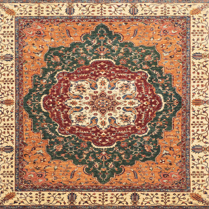 Square Machine Washable Abstract Dark Sienna Brown Rug, wshabs3124