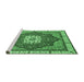 Sideview of Machine Washable Abstract Emerald Green Modern Area Rugs, wshabs3124emgrn