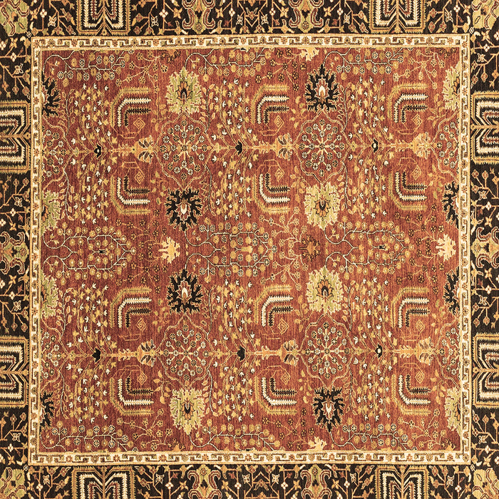 Square Machine Washable Oriental Brown Traditional Rug, wshabs3125brn