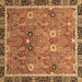 Square Machine Washable Oriental Brown Traditional Rug, wshabs3125brn