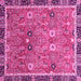 Square Machine Washable Oriental Pink Traditional Rug, wshabs3125pnk