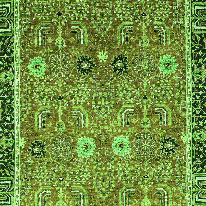 Machine Washable Oriental Green Traditional Area Rugs, wshabs3125grn