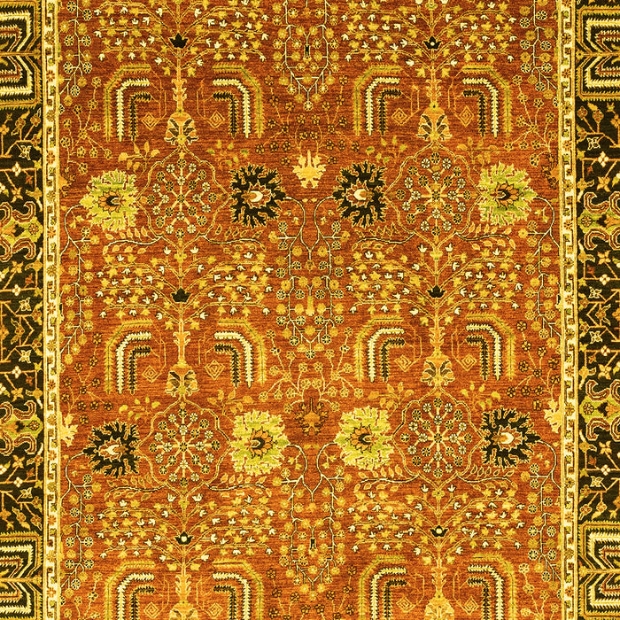Machine Washable Oriental Yellow Traditional Rug, wshabs3125yw
