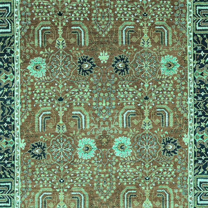 Machine Washable Oriental Turquoise Traditional Area Rugs, wshabs3125turq