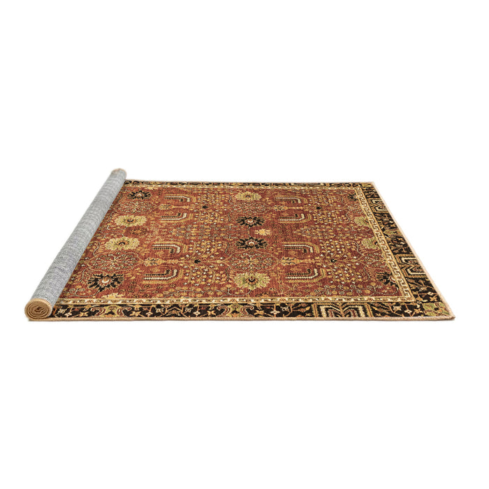 Sideview of Machine Washable Oriental Brown Traditional Rug, wshabs3125brn