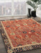 Abstract Red Oriental Rug in Family Room, abs3125