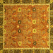 Square Machine Washable Oriental Yellow Traditional Rug, wshabs3125yw