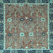 Square Oriental Light Blue Traditional Rug, abs3125lblu