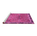 Sideview of Machine Washable Oriental Pink Traditional Rug, wshabs3125pnk