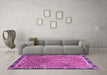 Machine Washable Oriental Purple Traditional Area Rugs in a Living Room, wshabs3125pur